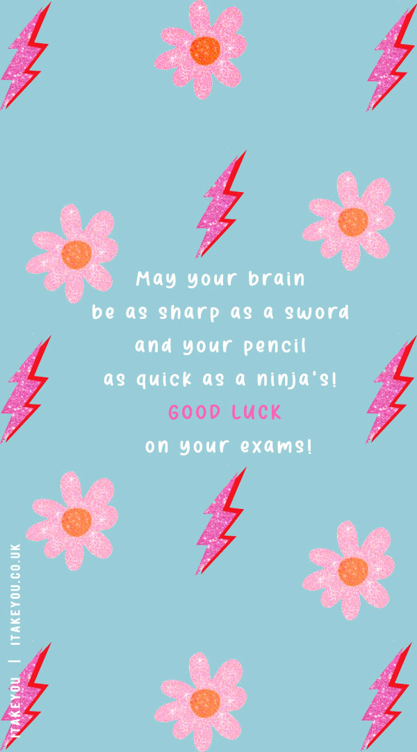 35 Good Luck Exam Wishes For GCSE & Students : Pink Flower Preppy Wallpaper