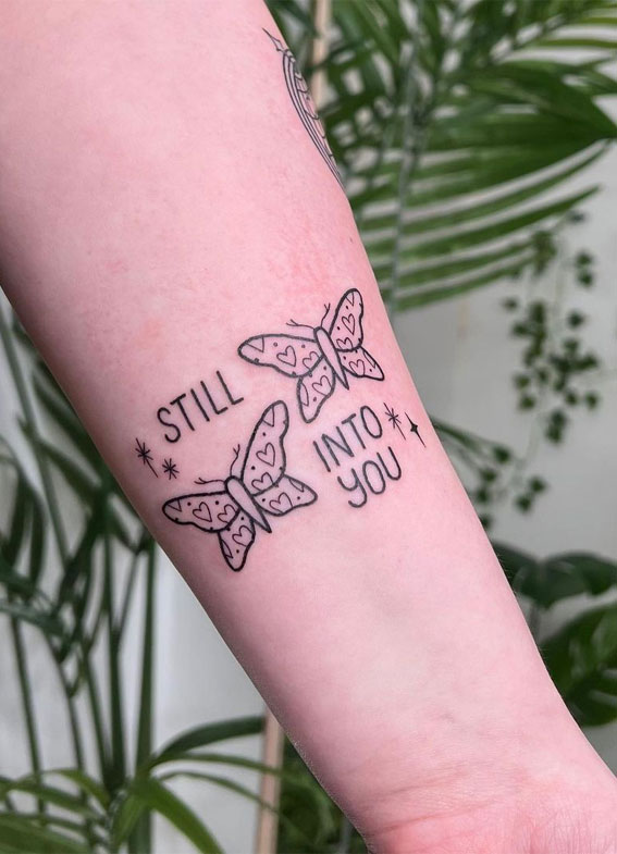 70+ Beautiful Tattoo Designs For Women : Butterflies & Sparkles on Arm ...