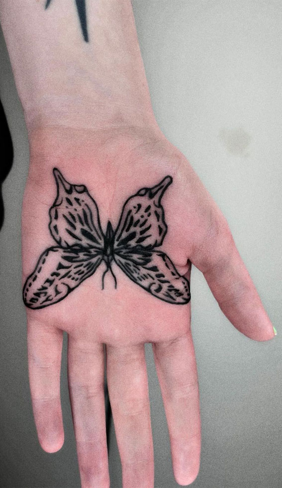 30 Cute Butterfly Tattoos : Butterfly on Palm I Take You | Wedding ...