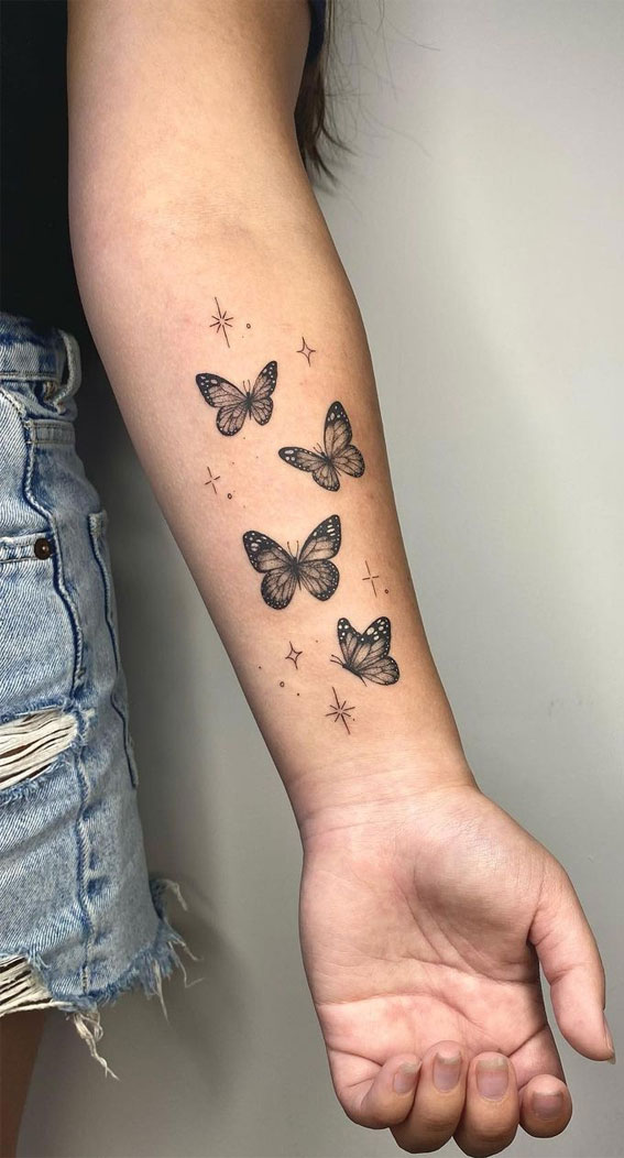 30 Cute Butterfly Tattoos : Sparkle Butterflies
