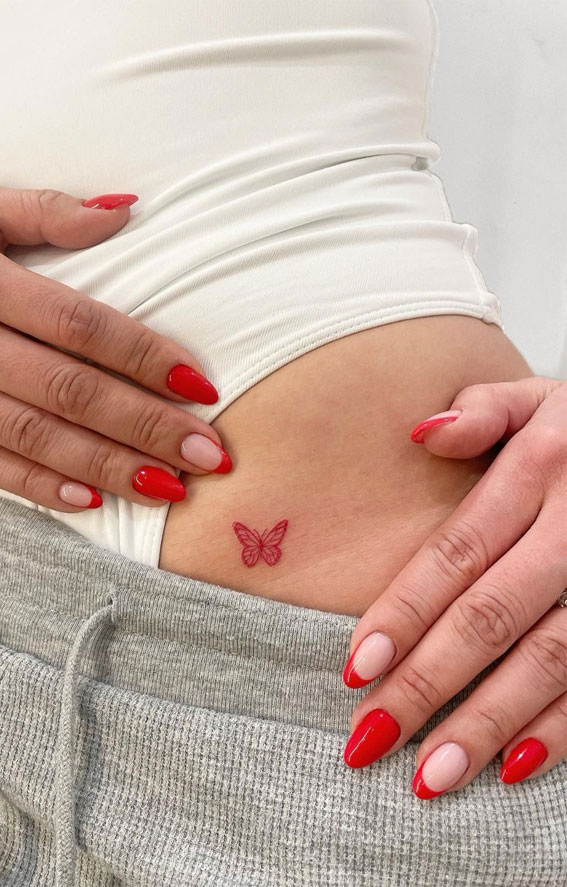 30 Cute Butterfly Tattoos : A cheeky little butterfly