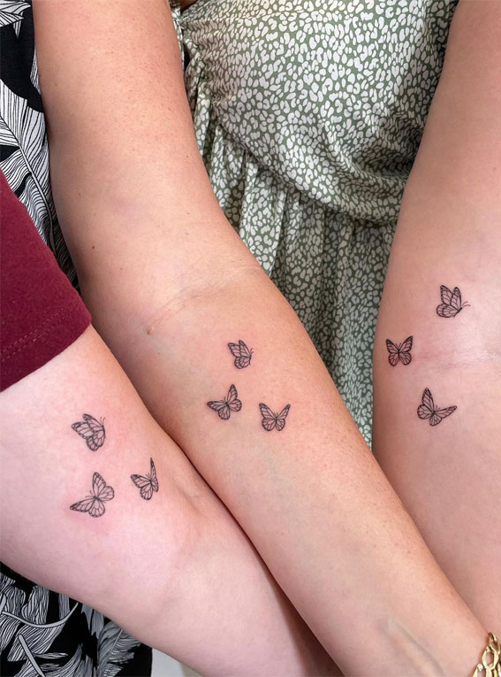 30 Cute Butterfly Tattoos : Matching mom and daughter butterflies