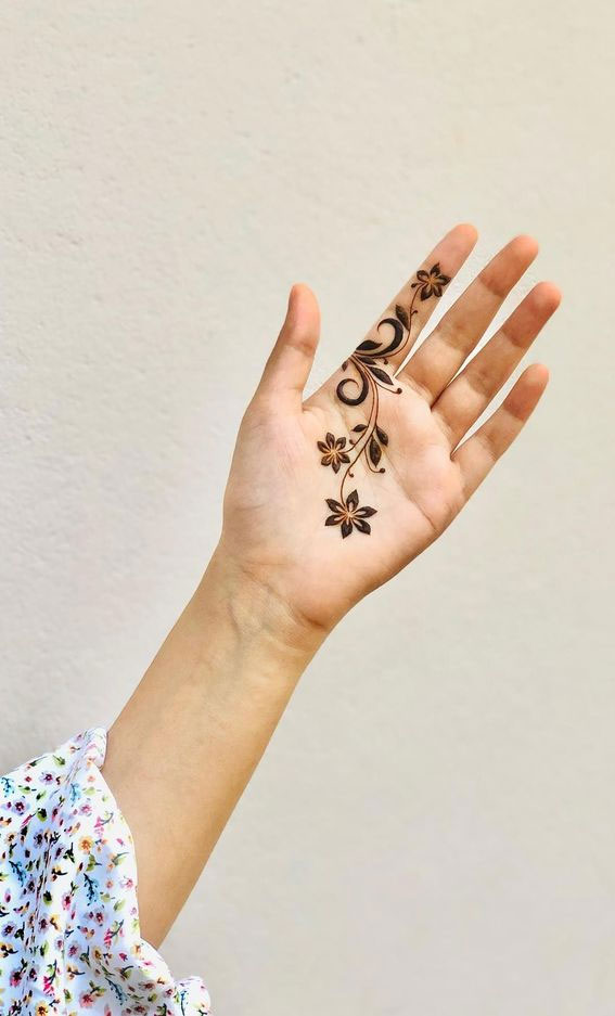 70 Minimal Henna Designs : 1st Finger to Palm
