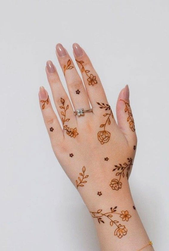 70 Minimal Henna Designs : Small Leaves I Take You | Wedding Readings |  Wedding Ideas | Wedding Dresses | Wedding Theme