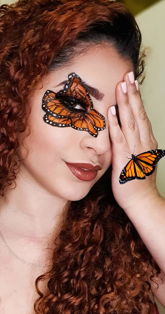 Butterfly Hot Makeup Trends for the Season : Orange Golden Butterfly Eye Makeup