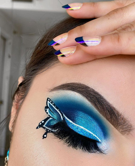 Butterfly Hot Makeup Trends for the Season : Blue Butterfly Effect