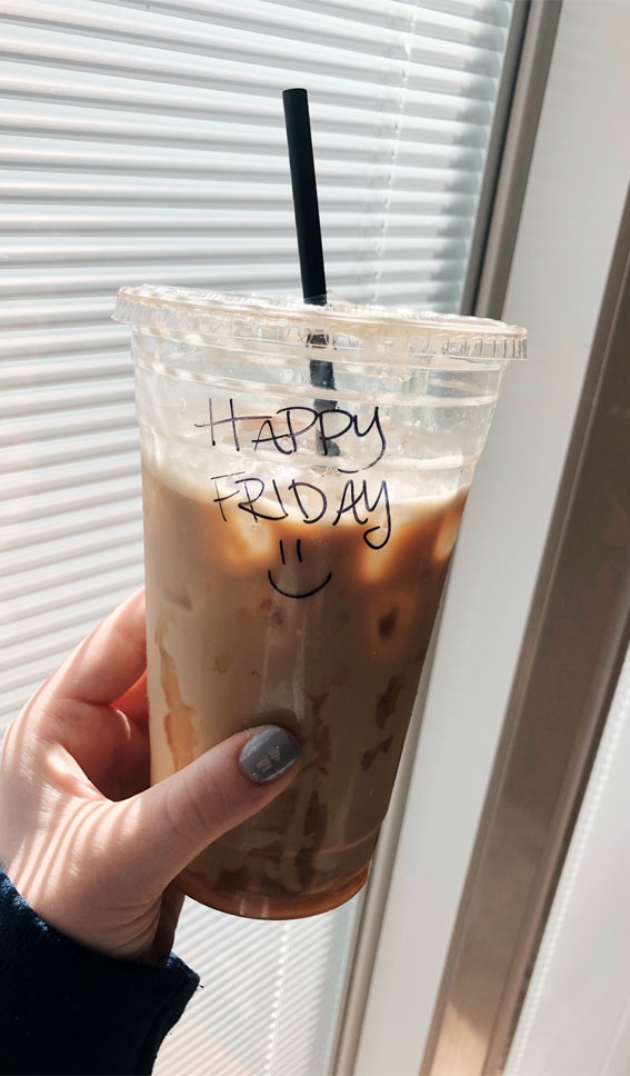 Summer Vibe Iced Coffee Aesthetic : Happy Friday