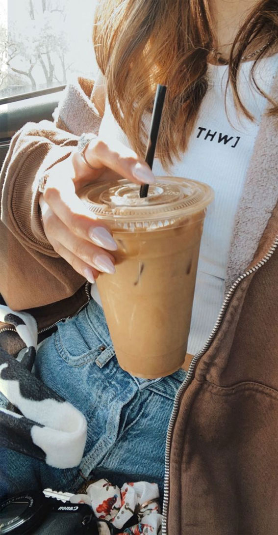 Summer Vibe Iced Coffee Aesthetic : Cold Outside and Drink Iced Coffee