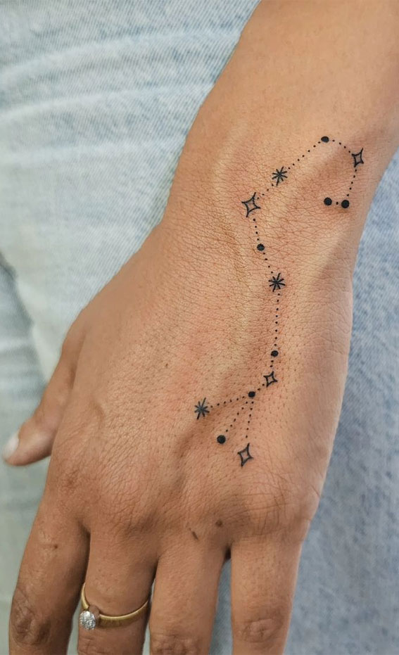 Ink Embrace Artistry on the Hand : Scorpion constellation
