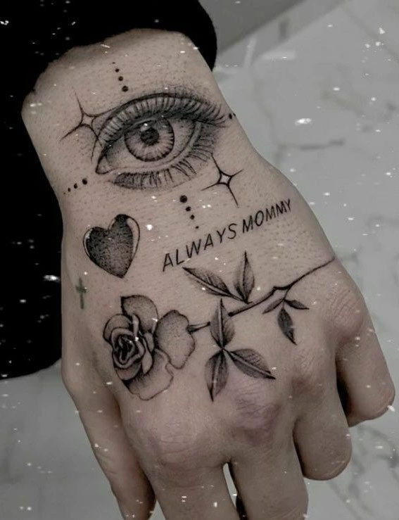 Ink Embrace Artistry on the Hand : Always Mommy