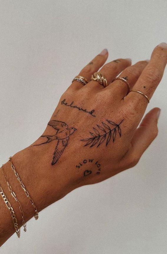 Ink Embrace Artistry on the Hand : Beloved & Slow Love