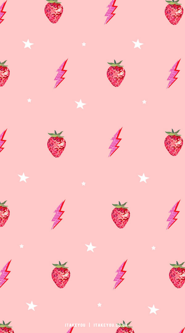 15 Summer Aesthetic Wallpaper Ideas : Strawberry Mirror & Lighting