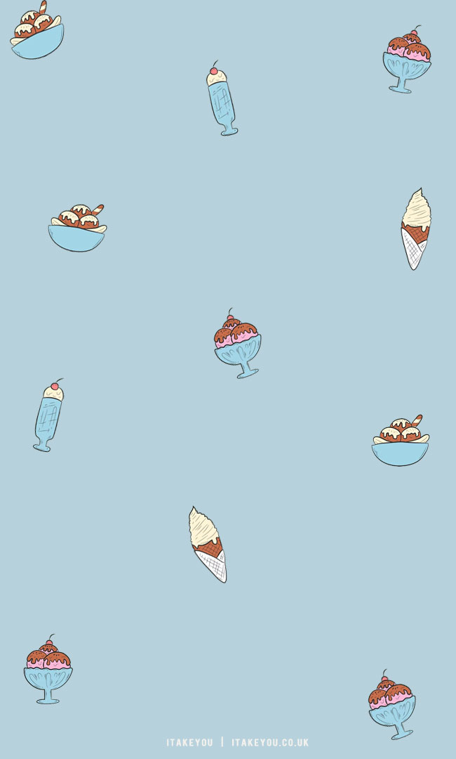 20 Shades of Serenity Blue Wallpaper Ideas : Ice Cream Blue Background