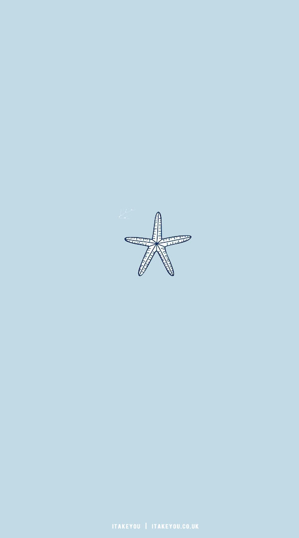 20 Shades of Serenity Blue Wallpaper Ideas : A Starfish Wallpaper