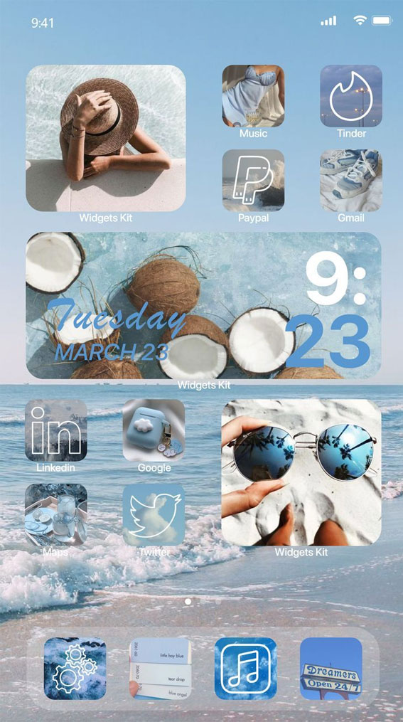 25 Blue Widgetsmith Ideas Personalize Your Home Screen : Summer Beach Vibes