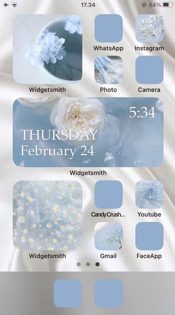 25 Blue Widgetsmith Ideas Personalize Your Home Screen : Floral Blue WidgetWallpaper