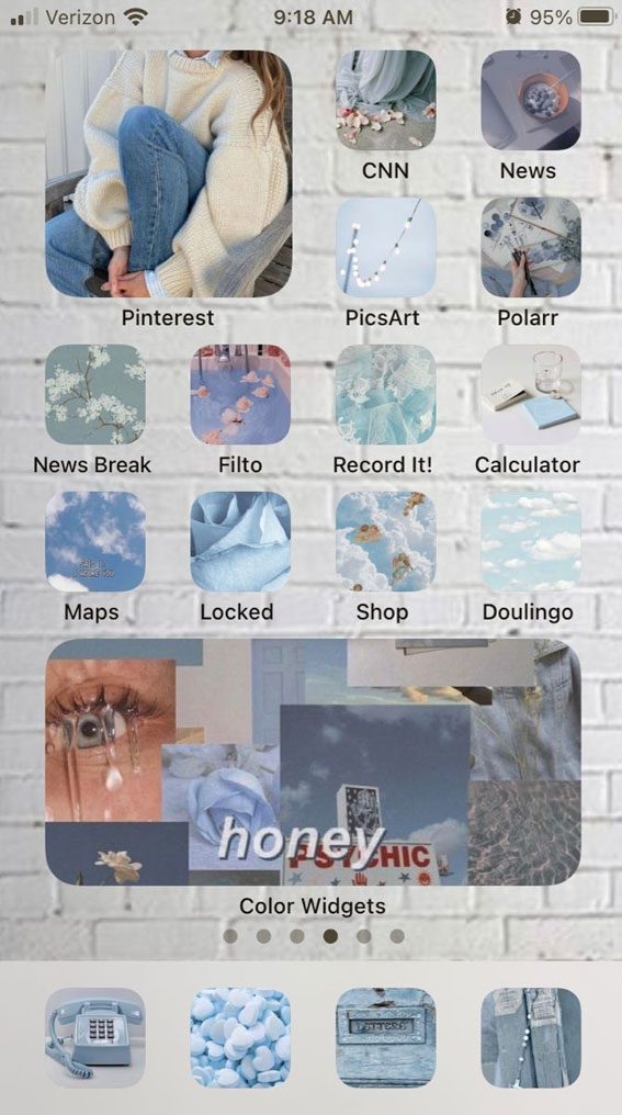 25 Blue Widgetsmith Ideas Personalize Your Home Screen : Honey Widget Blue Wallpaper