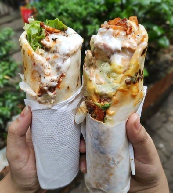 Feast for the Senses Captivating Food Aesthetics : Chicken Mayonnaise Shawarma