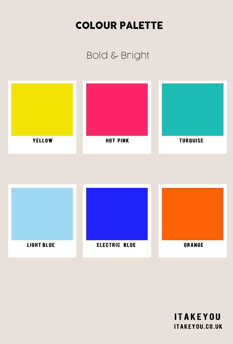 Bold and Bright Colour Palette, Summer Colour Combos, Summer Colours, True Summer Colour Palette, soft summer color palette, summer color palette, Hot Pink and Electric Blue Color Combo