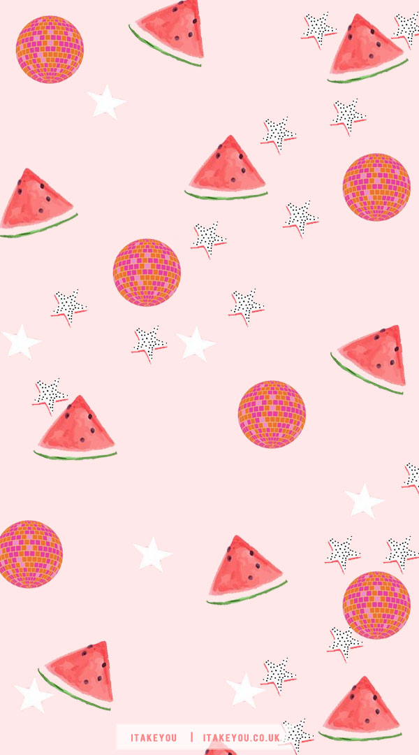 18 Delightful Summer Wallpaper Ideas : Mirrorball, Watermelon & Star Wallpaper