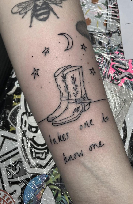 Enchanted Melodies Taylor Swift Tribute Tattoo Ideas : Cowboy Boots
