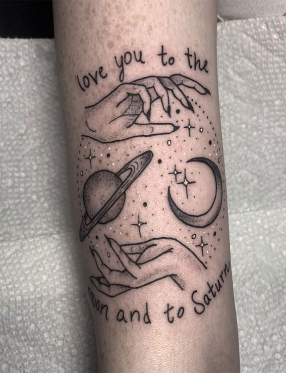 Enchanted Melodies Taylor Swift Tribute Tattoo Ideas : Love you to the moon and to Saturn