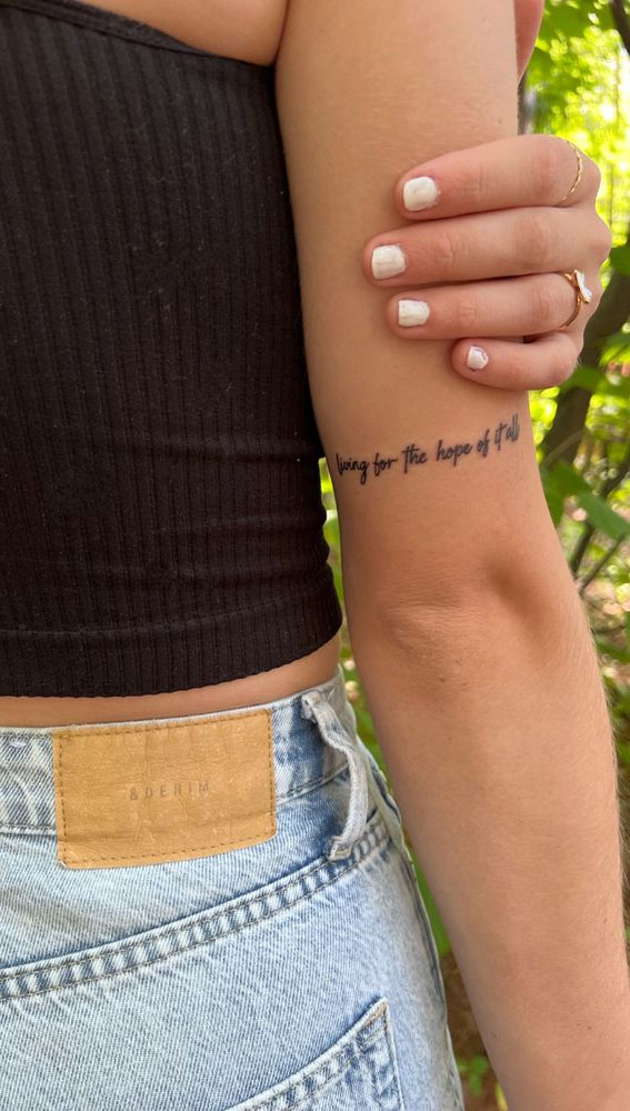 Enchanted Melodies Taylor Swift Tribute Tattoo Ideas : Living for the hope of it all tattoo