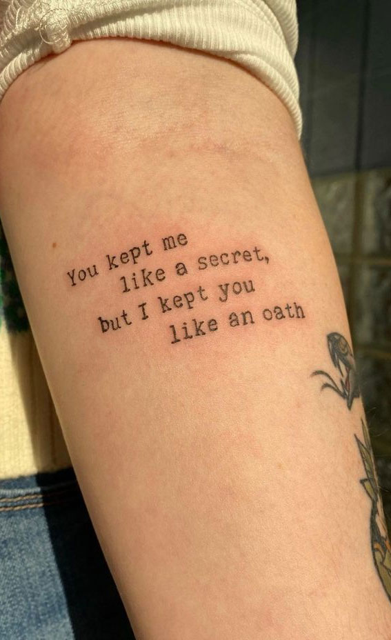 Enchanted Melodies Taylor Swift Tribute Tattoo Ideas : You Kept Me Like A Secret
