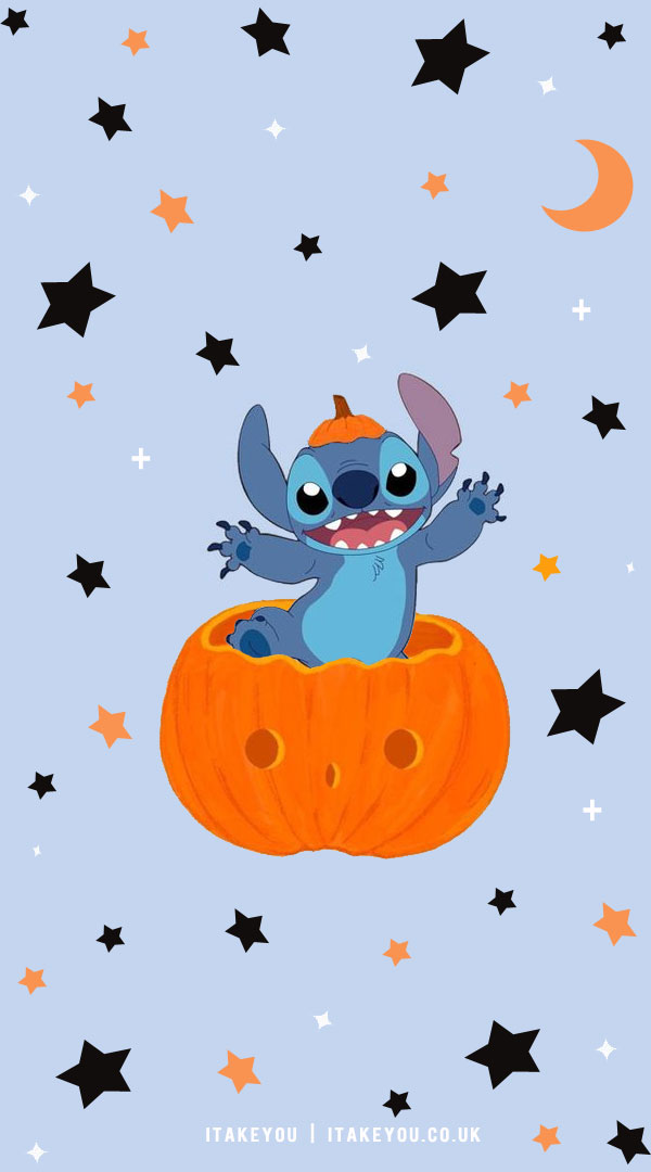 Fun and Cute Stitch Wallpapers : Stitch in Pumpkin Wallpaper