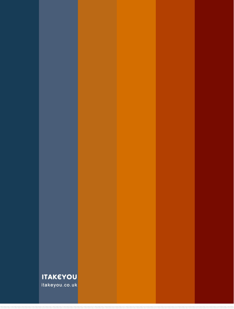 navy blue and rust color combo, autumn color palette, fall colors