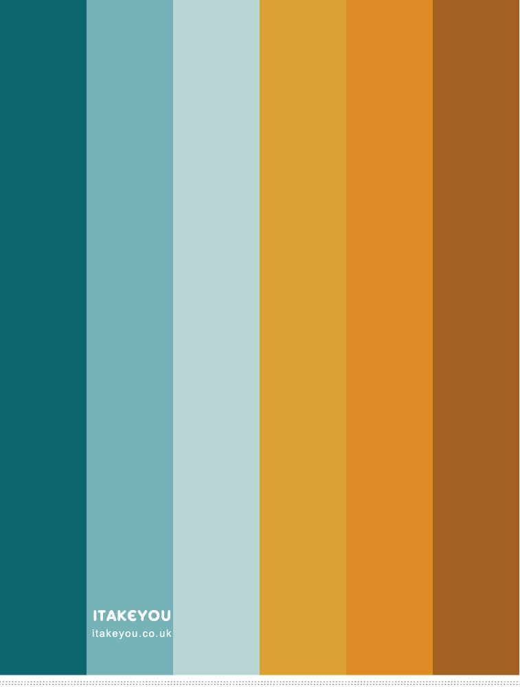 Brown and teal Colour Combo, Pumpkin and Turquoise Colour Scheme, Autumn Colour Scheme, Autumn Colour Trends 2023, Fall Color Palette, autumn colors, Autumn Colours 2023, soft autumn colour palette