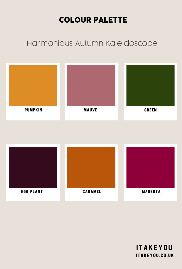Eggplant mauve and pumpkin color scheme, Autumn Colour Scheme, Autumn Colour Trends 2023, Fall Color Palette, autumn colors, Autumn Colours 2023, soft autumn colour palette