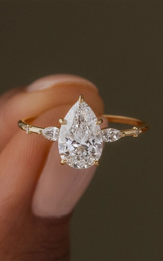 pear cut diamond ring, diamond ring, engagement ring