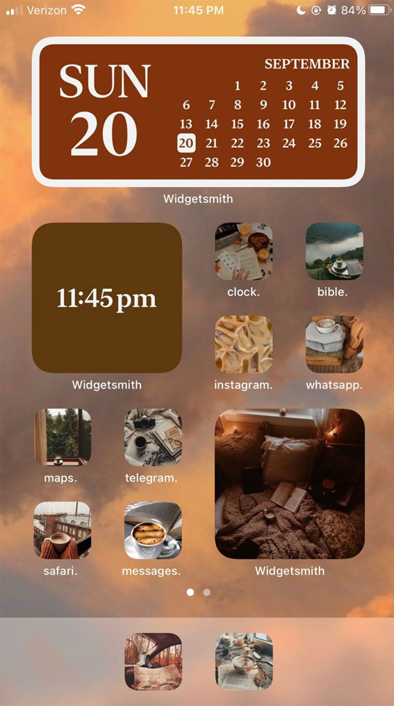 Aesthetic Fall IOS Home Screen Ideas : Autumn Sky Wallpaper