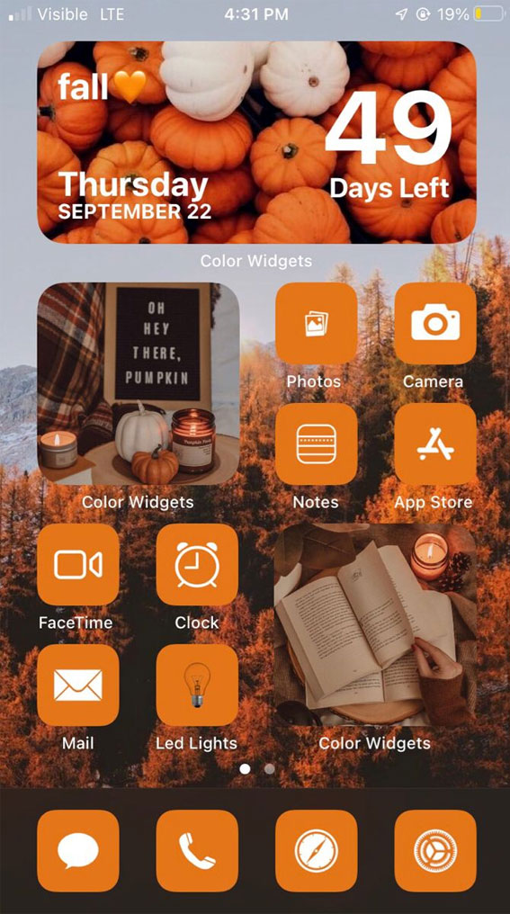 Aesthetic Fall IOS Home Screen Ideas : Autumn Background Home Wallpaper