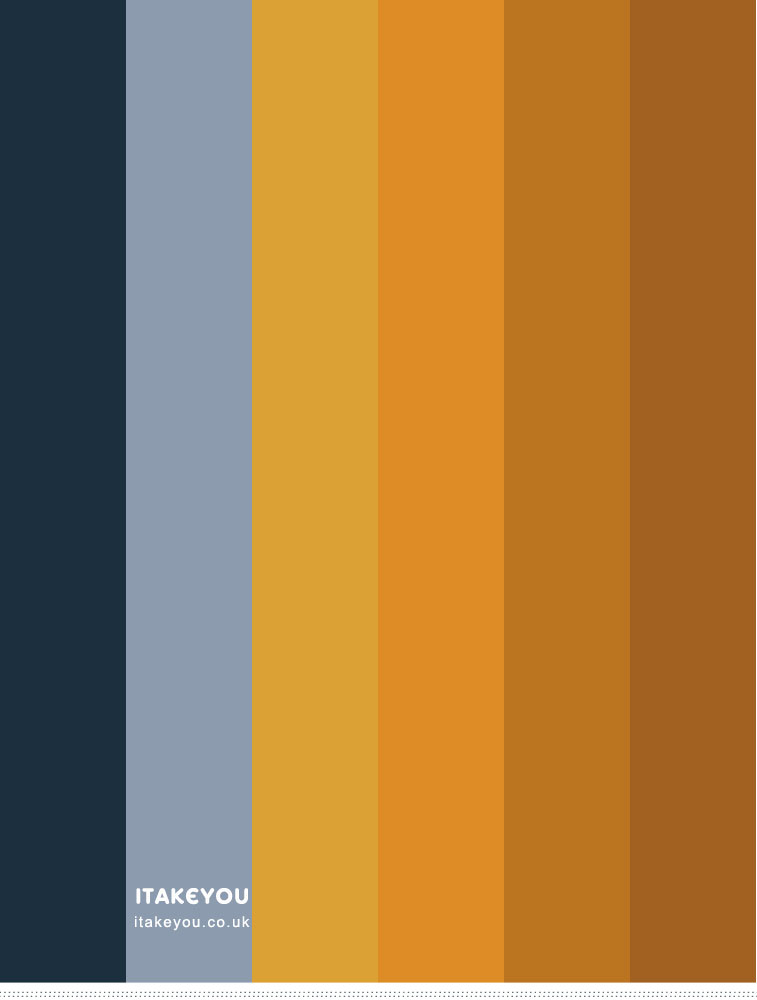 Dusty Blue and Pumpkin Color Combination, Navy Blue and Yellow Mustard Color Scheme, Autumn Colour Scheme, Autumn Colour Trends 2023, Fall Color Palette, autumn colors, Autumn Colours 2023, soft autumn colour palette