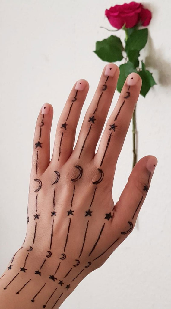 50 Timeless Allure of Henna Designs : Mystery of Moon & Stars
