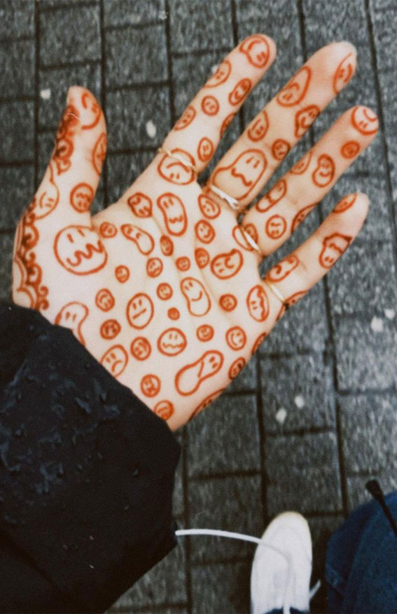 50 Timeless Allure of Henna Designs : Inspired by Smiley Faces