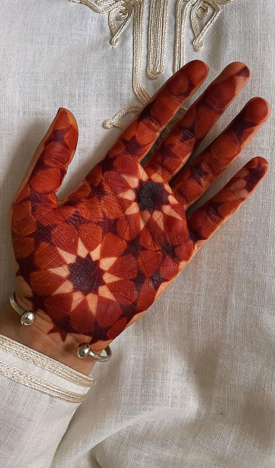 50 Timeless Allure of Henna Designs : Mosaic Henna Art