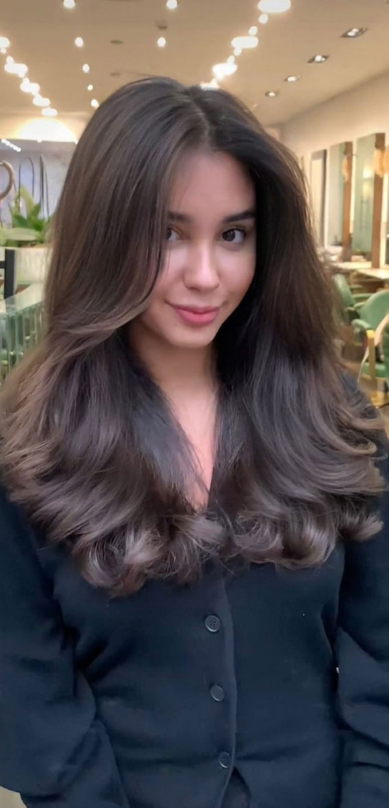Flowing Elegance 40 Long Layered Haircuts Ideas : Caramel Brown with Shadow  Roots I Take You | Wedding Readings | Wedding Ideas | Wedding Dresses |  Wedding Theme