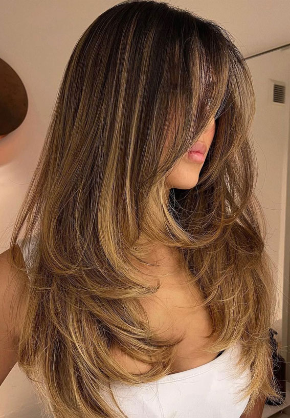 Flowing Elegance 40 Long Layered Haircuts Ideas : Ombre Blonde