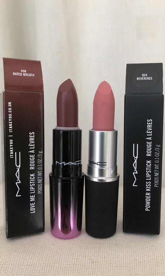 Bated Breath vs Reverence Mac Lipstick, MAC Lipstick Shades, MAC Lipstick Colours, MAC Lipstick Swatch