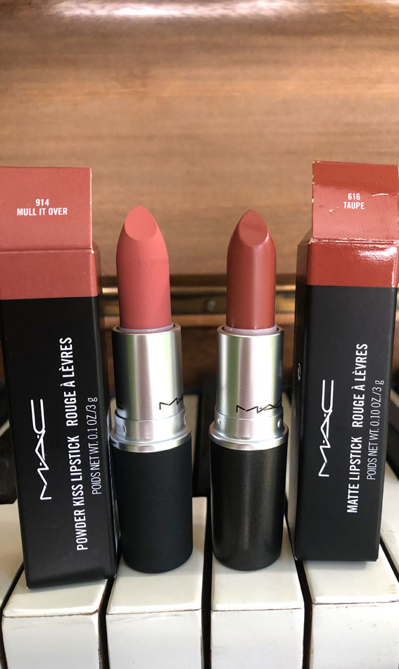 Mull it over vs taupe Mac Lipstick, Mac lipstick aesthetic, MAC Lipstick Shades, MAC Lipstick Colours, MAC Lipstick Swatch