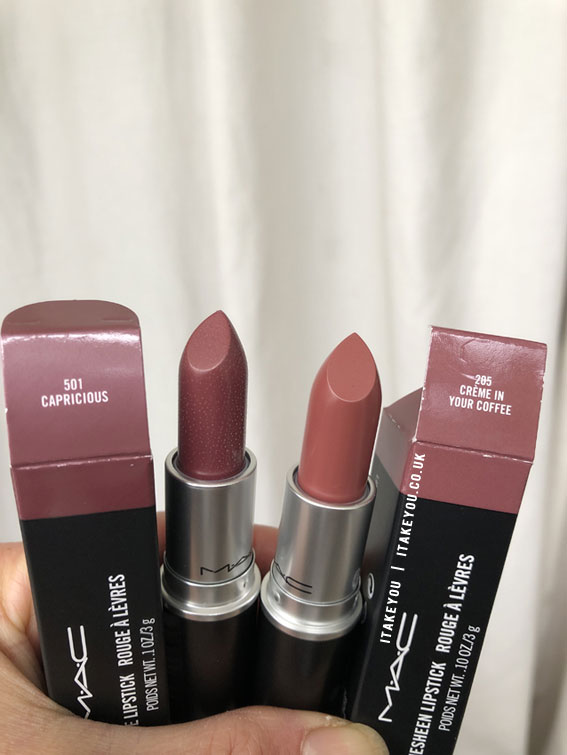 Capricious vs Creme In Your Coffee Mac Lipstick, MAC Lipstick Shades, MAC Lipstick Colours, MAC Lipstick Swatch