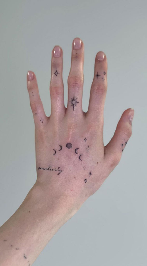 50 Small Tattoo Ideas Less is More : Stars & Moon Faces