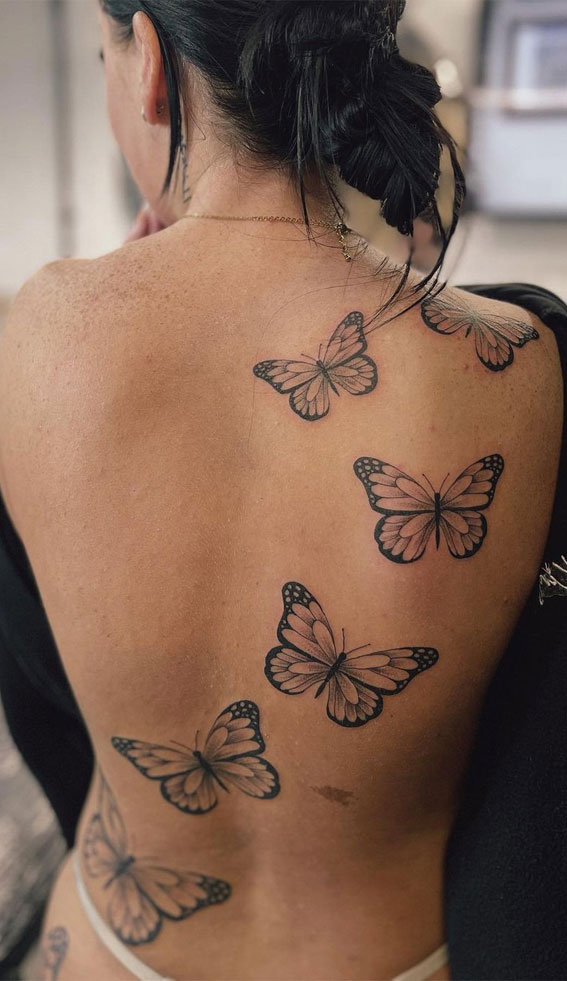 Ink Fusion Where Art and Identity Meet : Butterflies All Over The Back