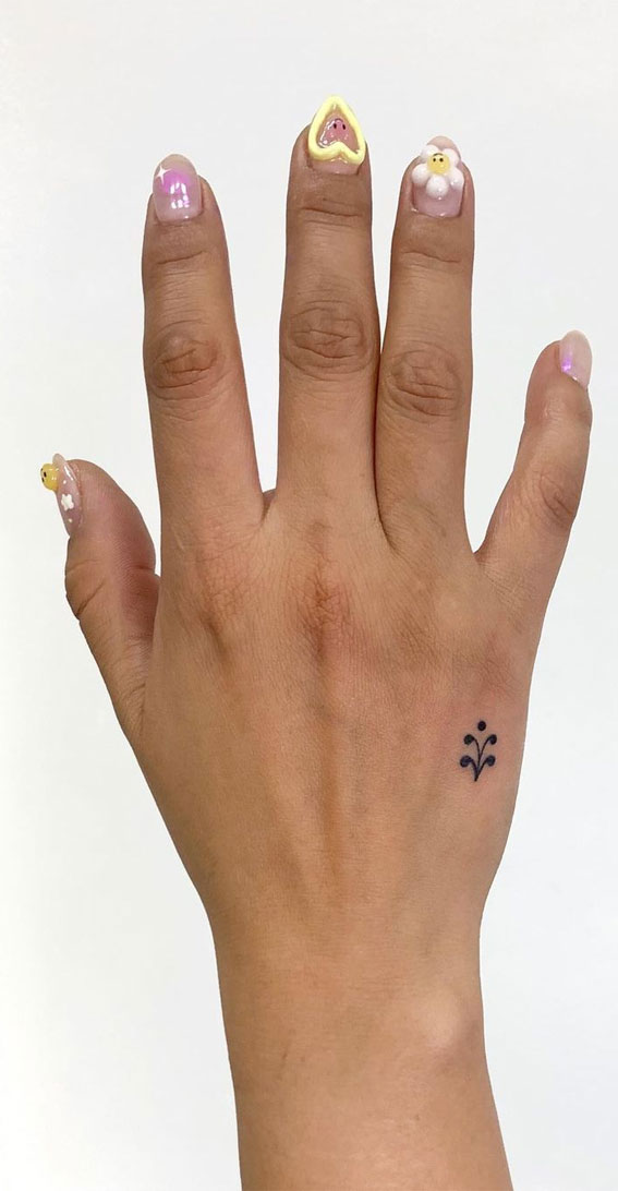 50 Small Tattoo Ideas Less is More : Tiny Flower Tattoo on Hand I Take ...