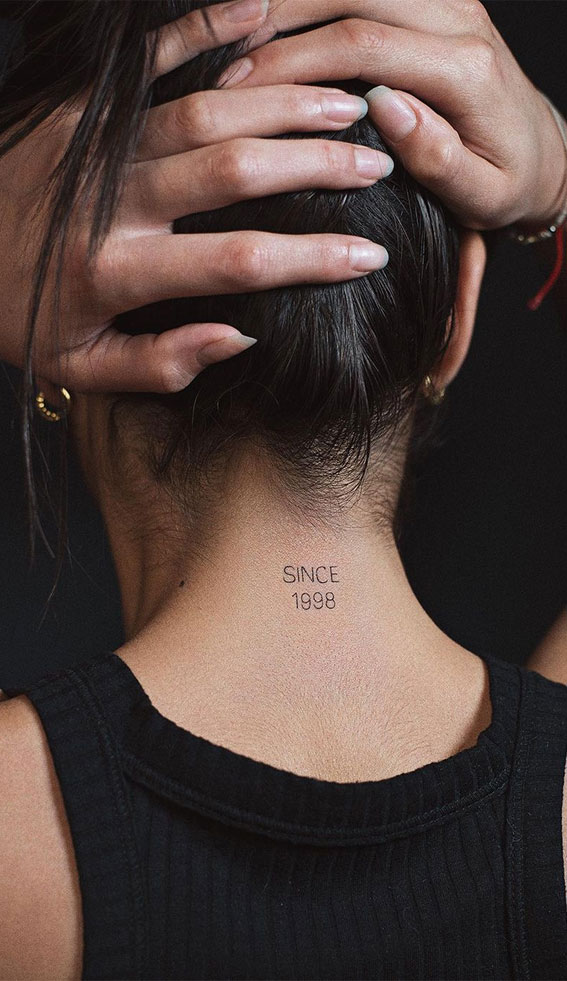50 Small Tattoo Ideas Less is More : Since 1998 Neck Tattoo I Take You