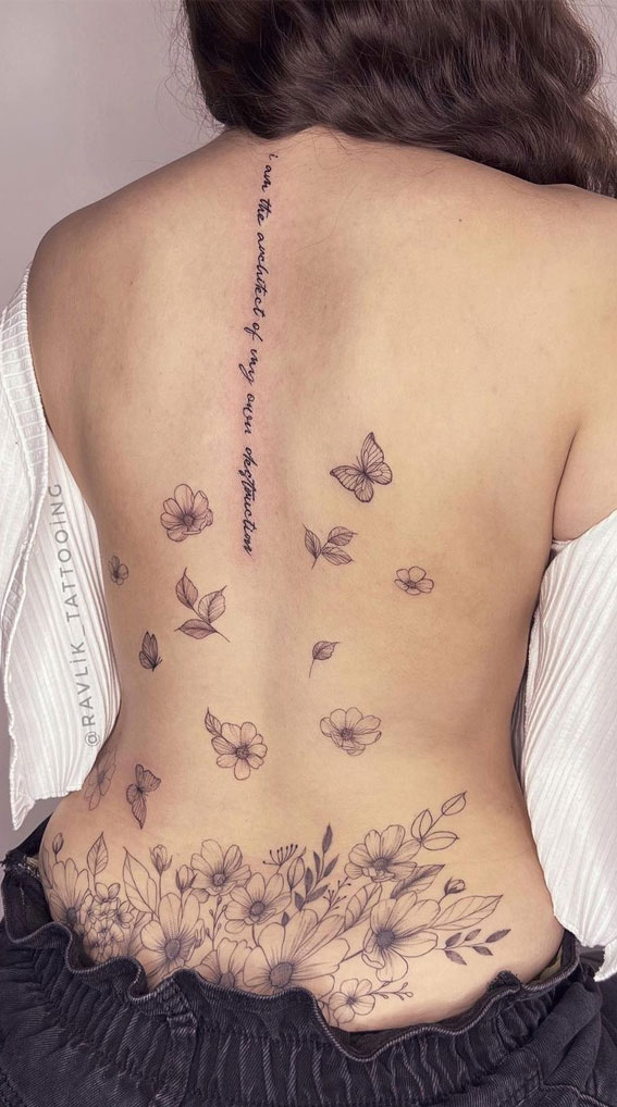 Sahlt - Alycia Tyre Flowers, Lily Spine Tattoo | Steal Her Style