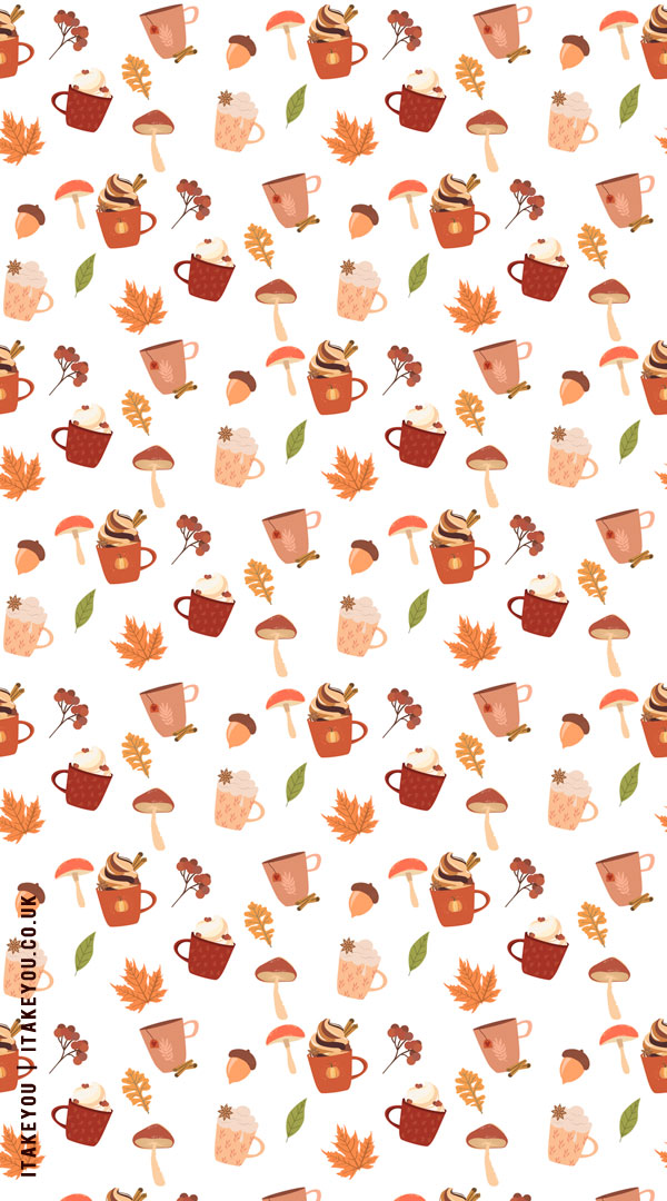20+ Cute Autumn Wallpapers To Brighten Your Devices : Hot Drink & Mushrooms